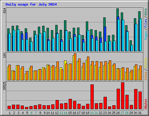 Daily usage for July 2024