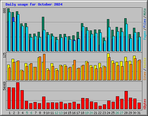 Daily usage for October 2024