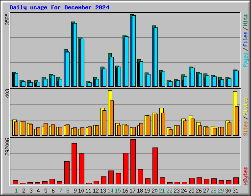 Daily usage for December 2024