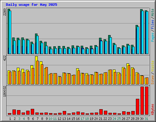 Daily usage for May 2025