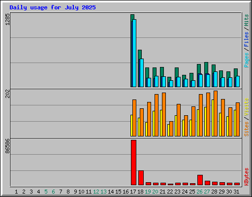 Daily usage for July 2025