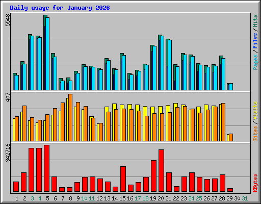 Daily usage for January 2026