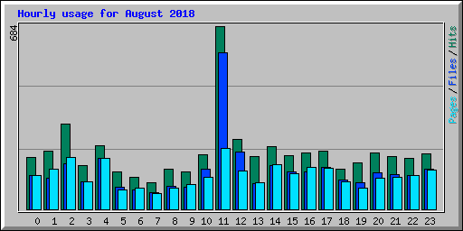 Hourly usage for August 2018