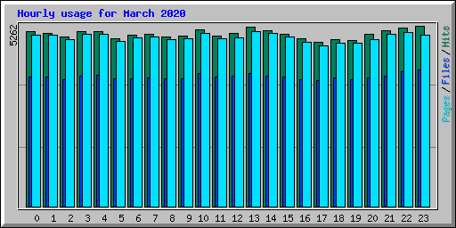 Hourly usage for March 2020