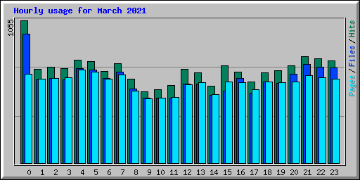 Hourly usage for March 2021