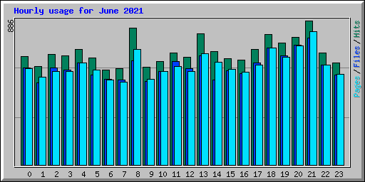 Hourly usage for June 2021