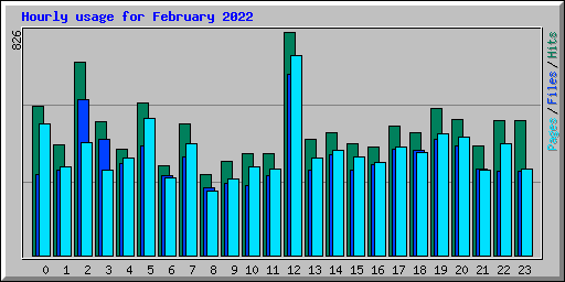 Hourly usage for February 2022