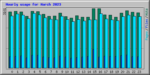 Hourly usage for March 2023