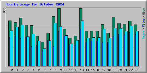 Hourly usage for October 2024