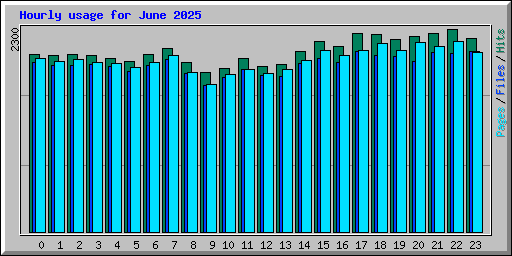 Hourly usage for June 2025