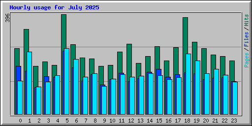 Hourly usage for July 2025
