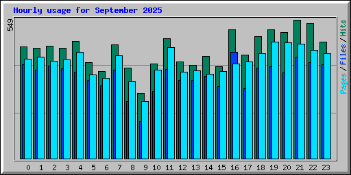 Hourly usage for September 2025